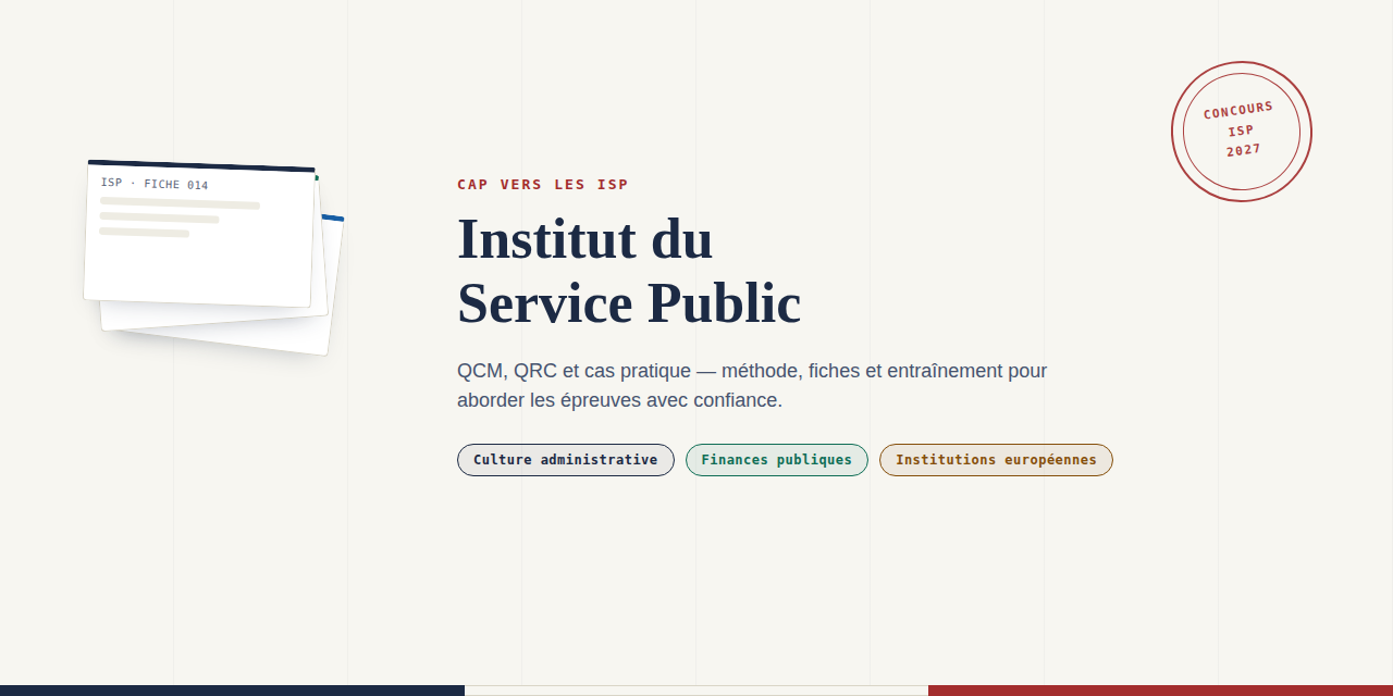 Réussir le concours de l&rsquo;ISP/IRA session 2027